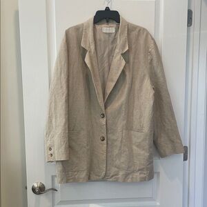 Elisabeth Beige Linen Relaxed Blazer